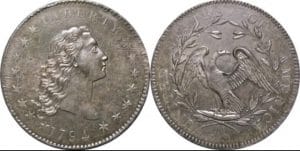 1. Flowing Hair Silver/Copper Dollar (1794/5)